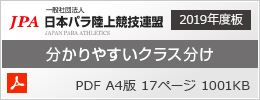 JPA 日本パラ陸上競技連盟 分かりやすいクラス分け PDF A4版 17ページ 1,058KB